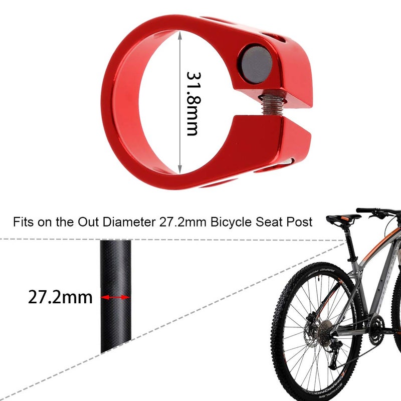 Saipe 31.8mm Bike Seat Post Clamp Seatpost Collar Aluminium Alloy SeatPost Clamp for 27.2 Bicycle seat Post MTB Bike Road Bike Casual Bike - Image 2